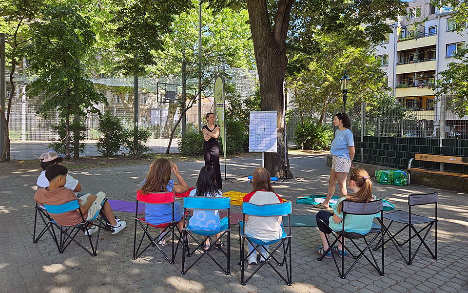 Demokratie-Workschop im Lorenz-Bayer-Park.