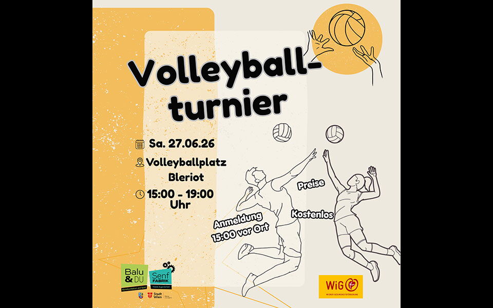 Posting für das Volleyballturnier am 27.6.2026.
