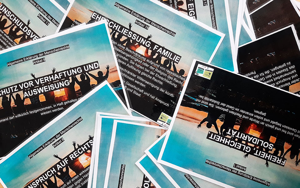 Aktion zum Tag der Menschenrechte Flyer von der Aktion zum Tag der Menschenrechte