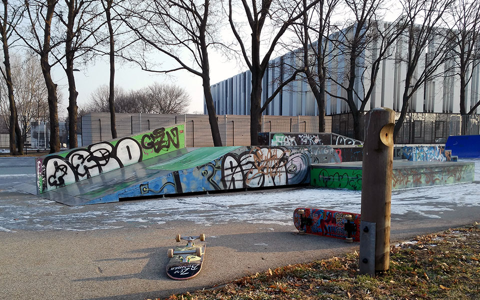 Die Skaterramp im Winter