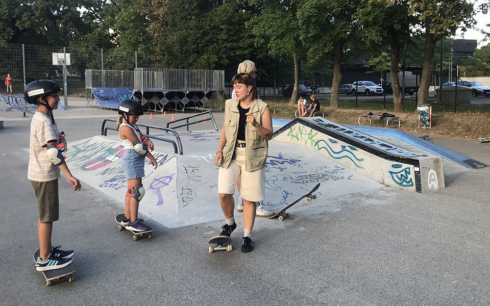 Skate-Workshop beim Wiener Zentralfriedhof