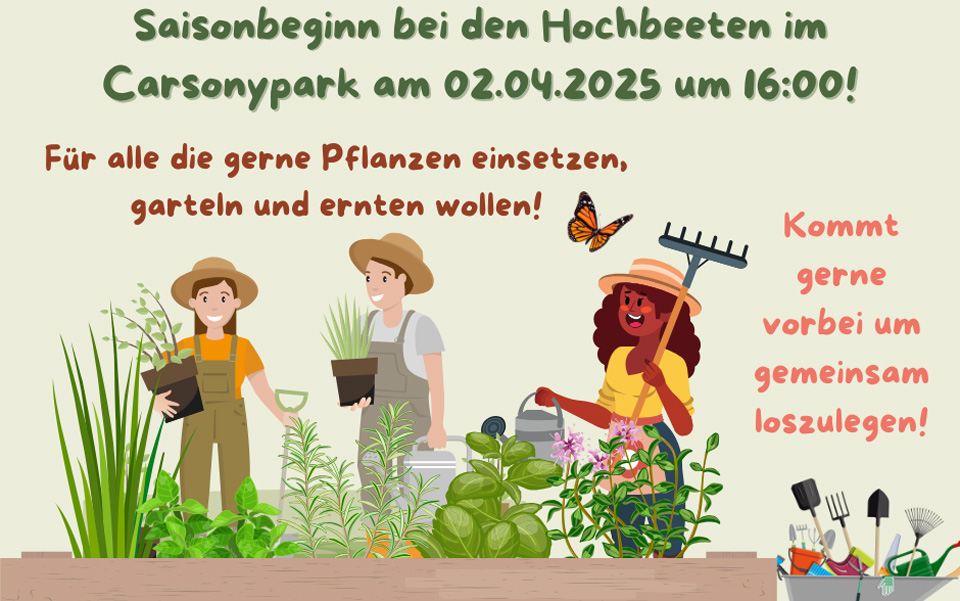 Plakat zum Beginn der Hochbeet-Saison