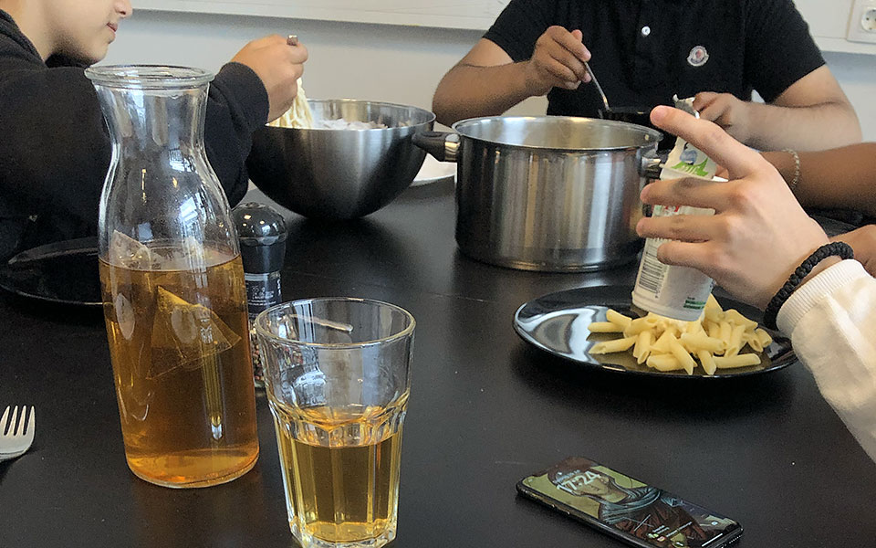 Es gibt jede Menge Pasta.