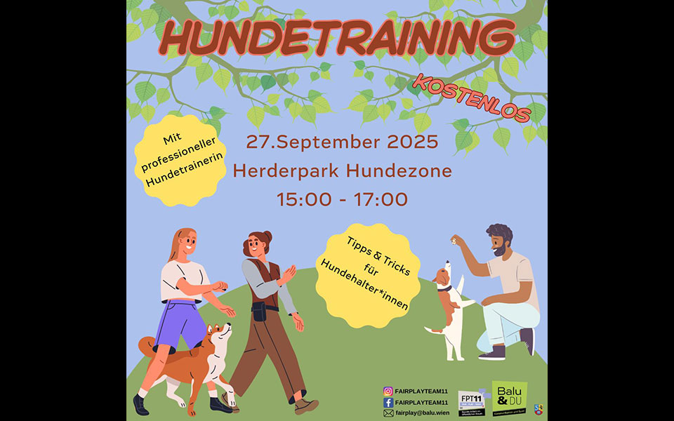 Posting für das Hundetraining am 27.9. im Herderpark