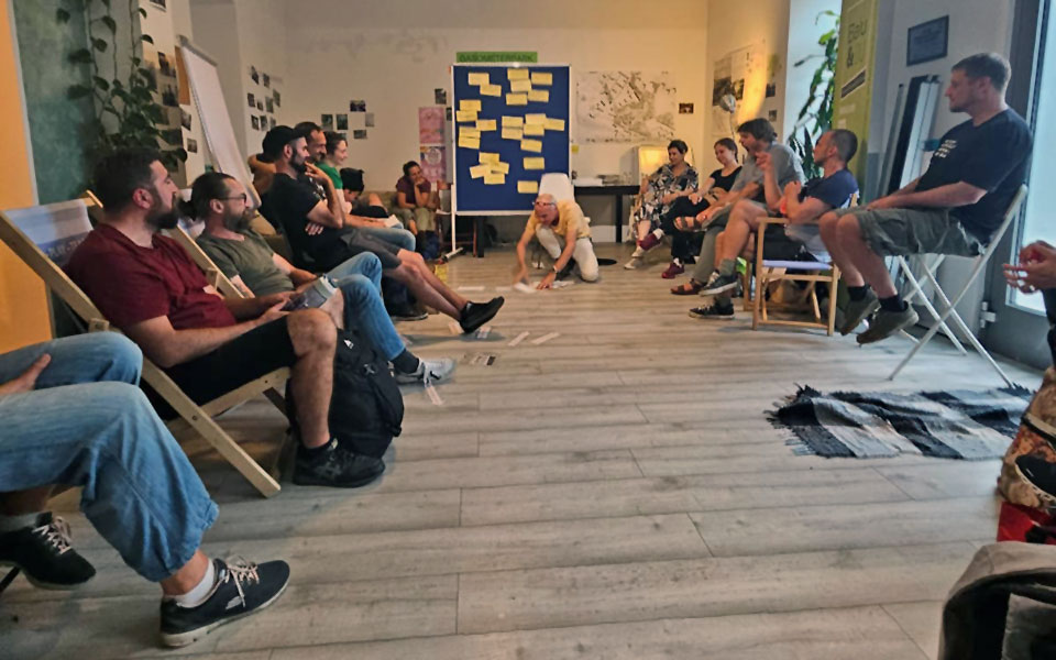 Das gesamte Team bei der Klausur