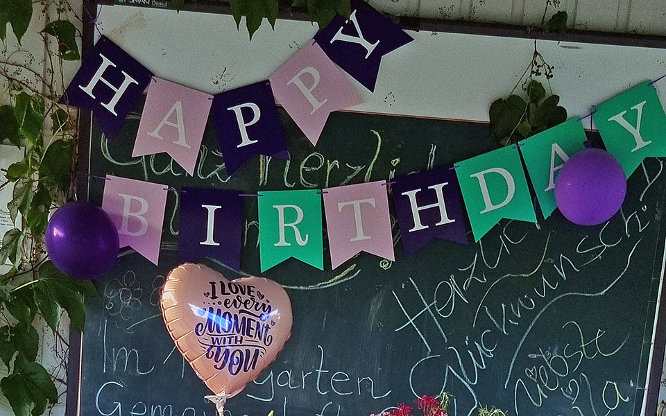 Dekoration für die Geburtstagsfeier im 11er-Garten